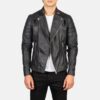 Axel Noir Men's Leather Biker Jacket