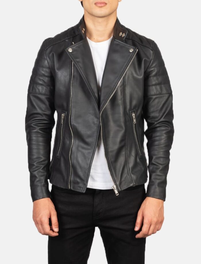 Axel Noir Men's Leather Biker Jacket