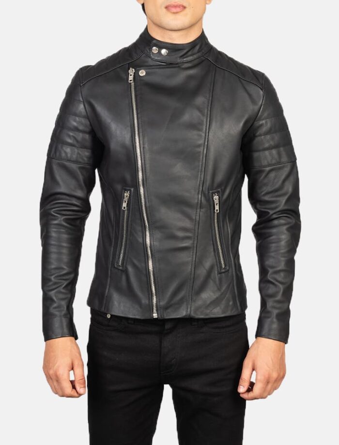 Axel Noir Men's Leather Biker Jacket