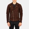 Axel Noir Men's Leather Biker Jacket – Mocha Suede