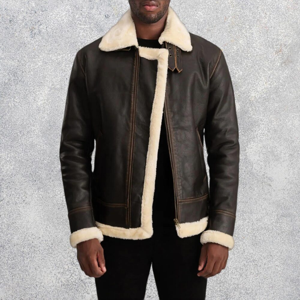 Falcon-B-3-Brown-Cream-Sheepskin-Leather-Bomber-Jacket-for-Men