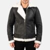 Titan Black B-3 Men's Distressed Leather Bomber Jacket