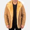 Claymore Men's Beige Suede Leather Coat