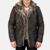 Ravenridge Men's Distressed Black Leather Coat