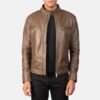 Gatsby Men's Mocha Leather Biker Jacket