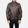 Strathmoor Brown Leather Bomber Jacket