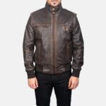 Strathmoor Brown Leather Bomber Jacket