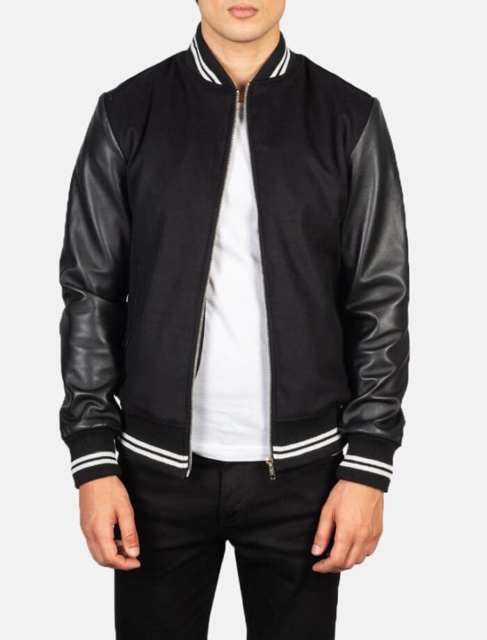 Harrison Men's Black Hybrid Varsity Jacket