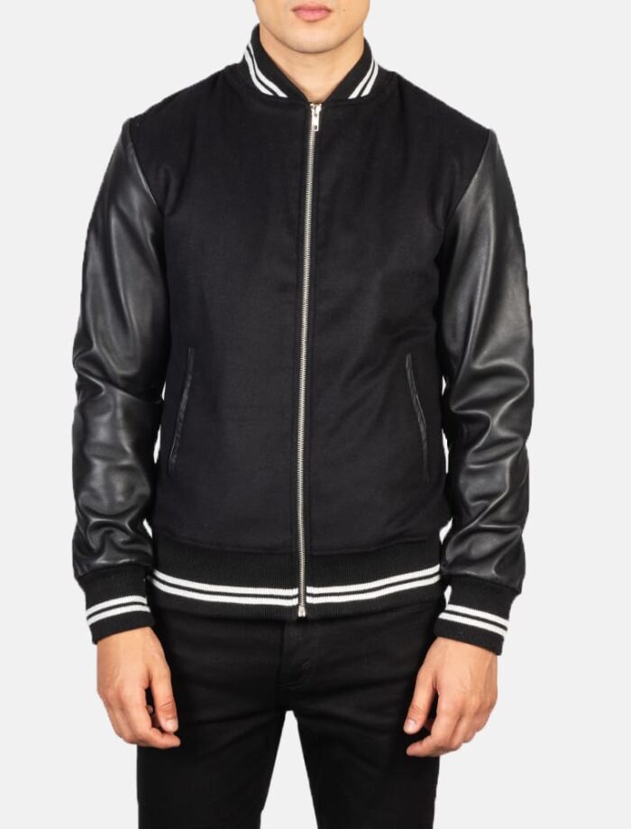 Harrison Men's Black Hybrid Varsity Jacket