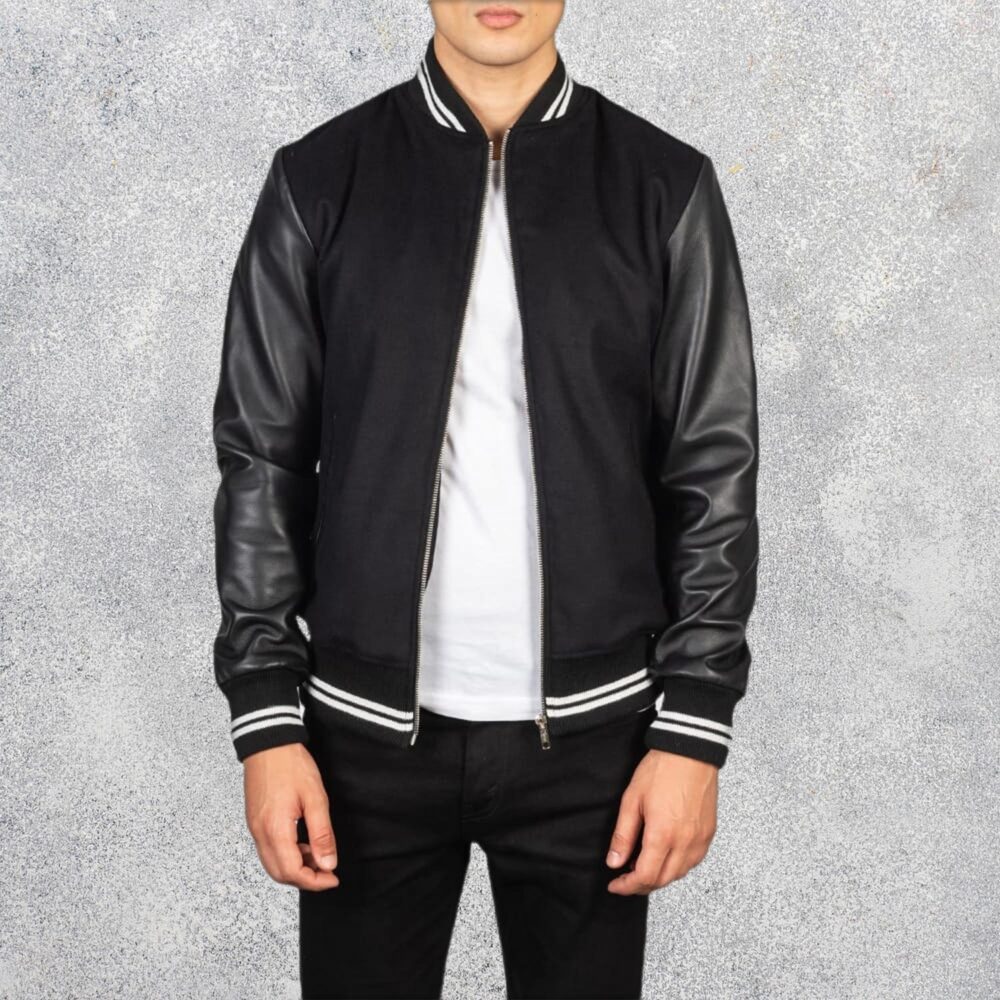 Harrison Men's Black Hybrid Varsity Jacket
