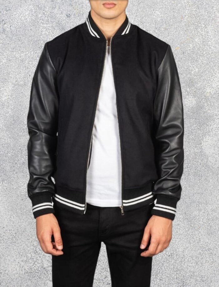 Harrison Men's Black Hybrid Varsity Jacket