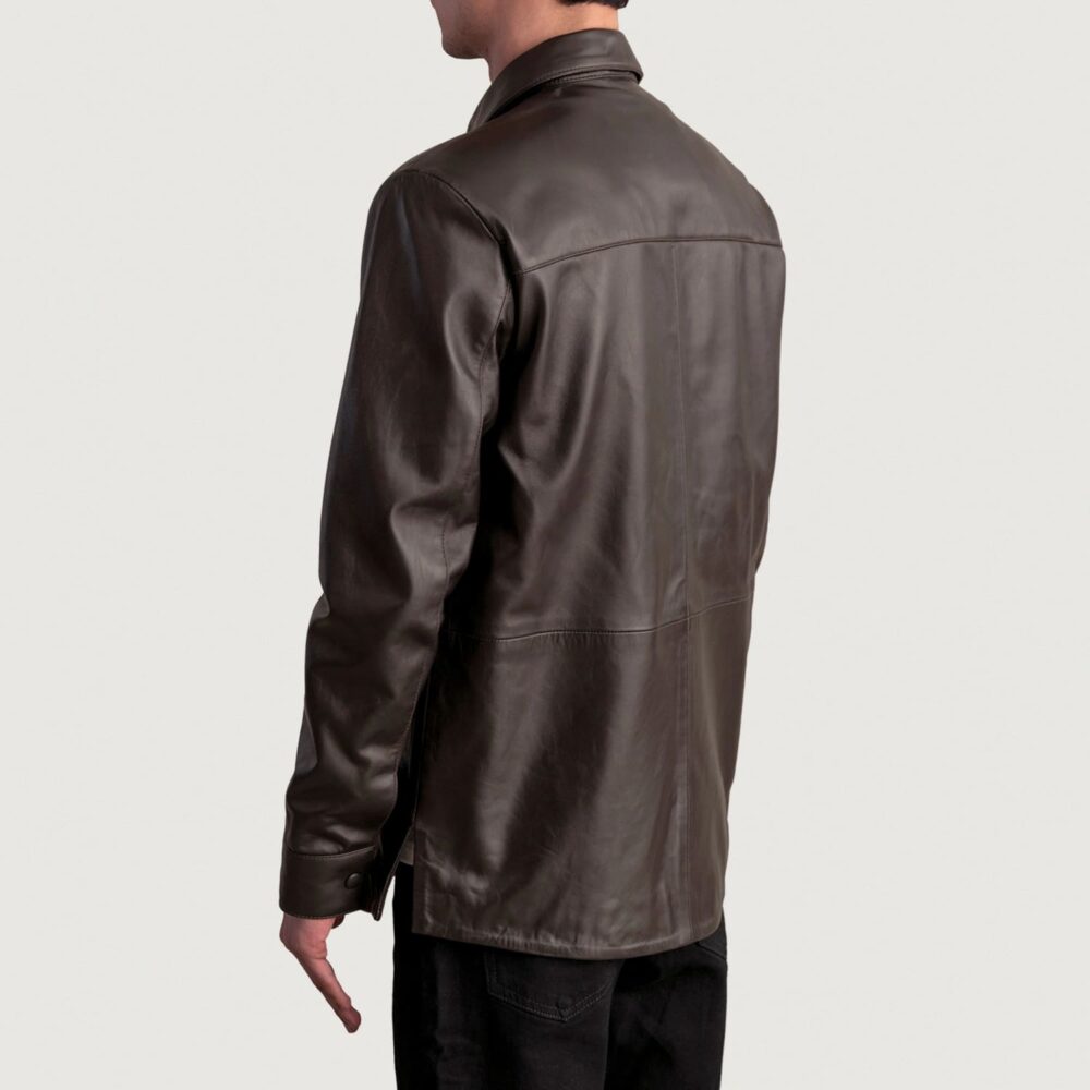 Sterling Men's Brown Leather Shirt