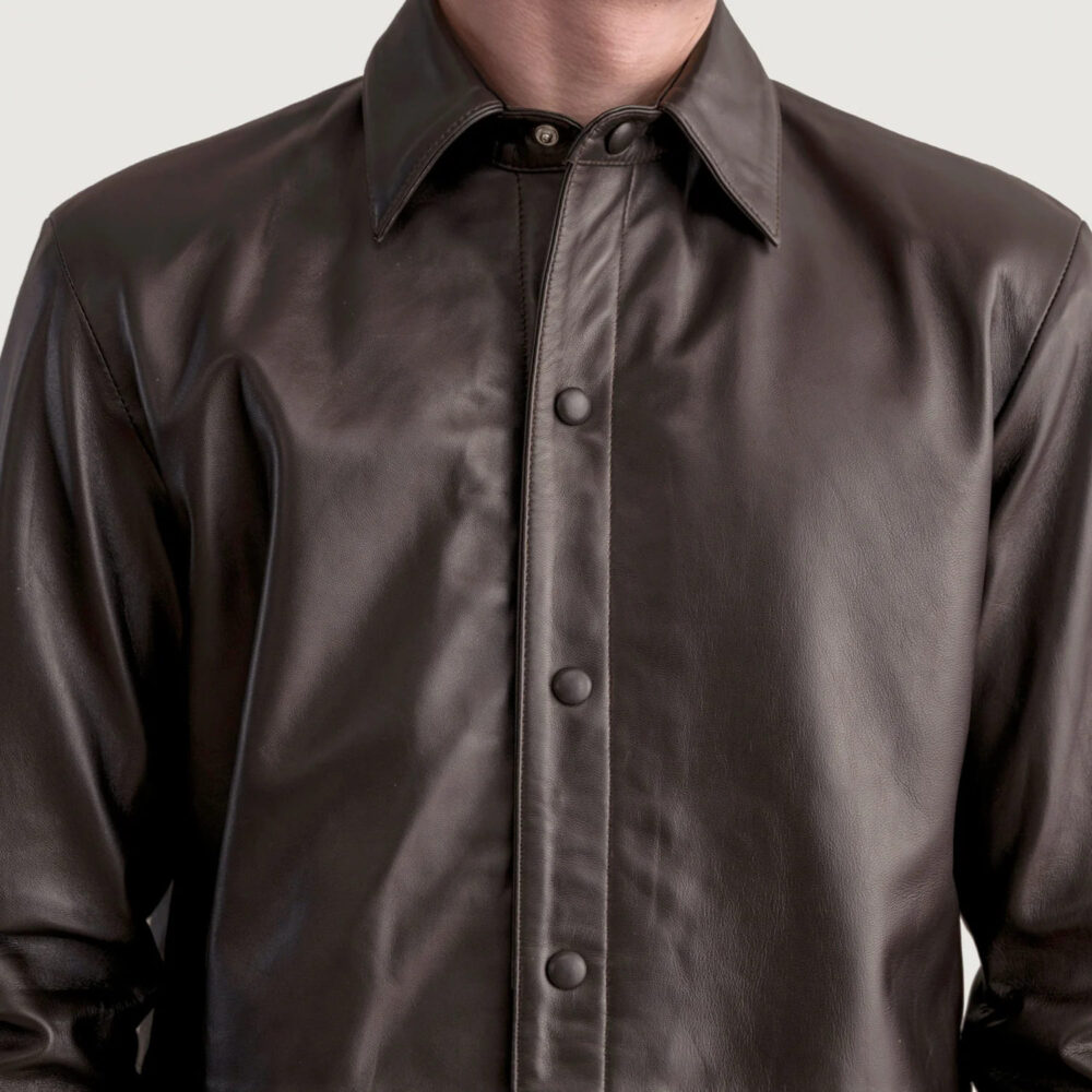 Sterling Men's Brown Leather Shirt