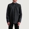 Haven Noir Men's Matte Black Leather Shirt