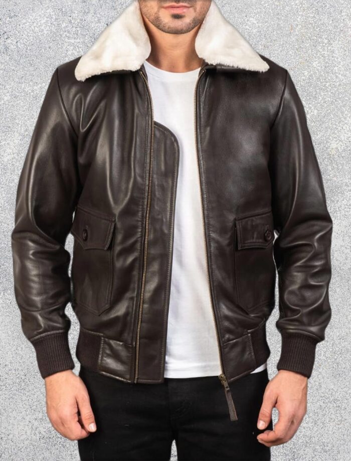 Hawken-G-1-Brown-Mens-Sheepskin-Leather-Bomber-Jacket