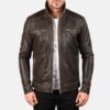 Hudson Trail Brown Leather Biker Jacket