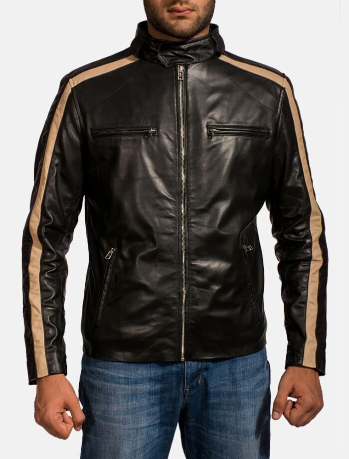 Maverick Black Men's Leather Biker Jacket