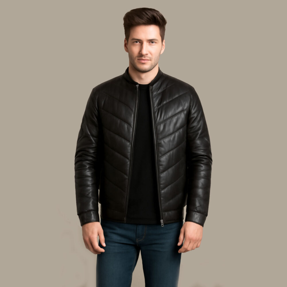 Landon-black-Leather-Puffer-Jacket