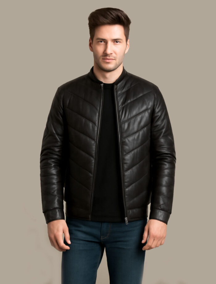 Landon-black-Leather-Puffer-Jacket