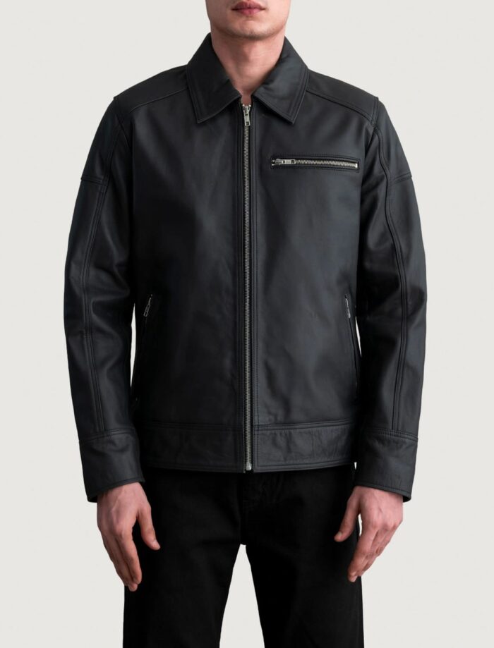 Shadow Noir Men's Matte Black Leather Biker Jacket