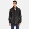 Lemont Black Leather Coat