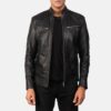 Malone Black Leather Biker Jacket