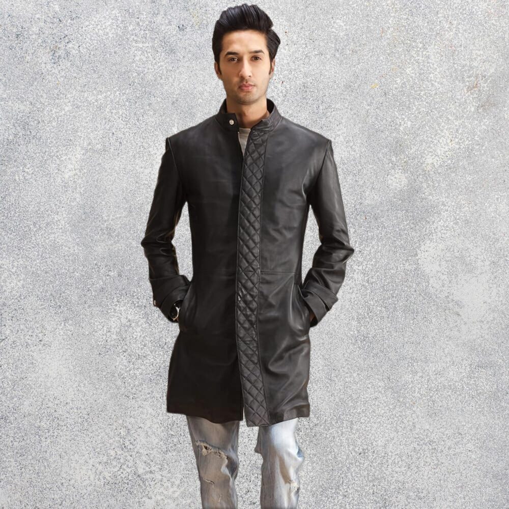 Magnus Quilted Black Leather Coat