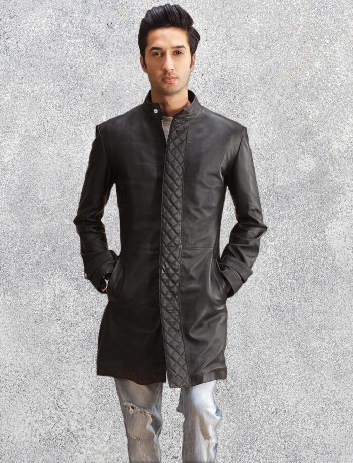 Magnus Quilted Black Leather Coat