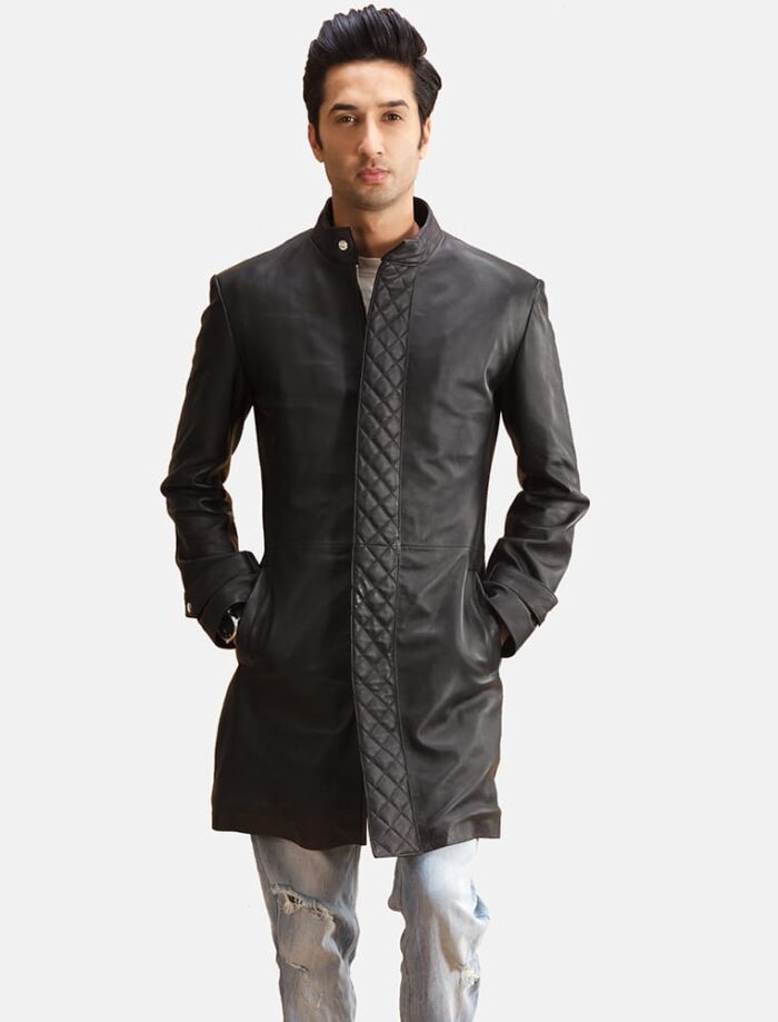 Magnus Quilted Black Leather Coat