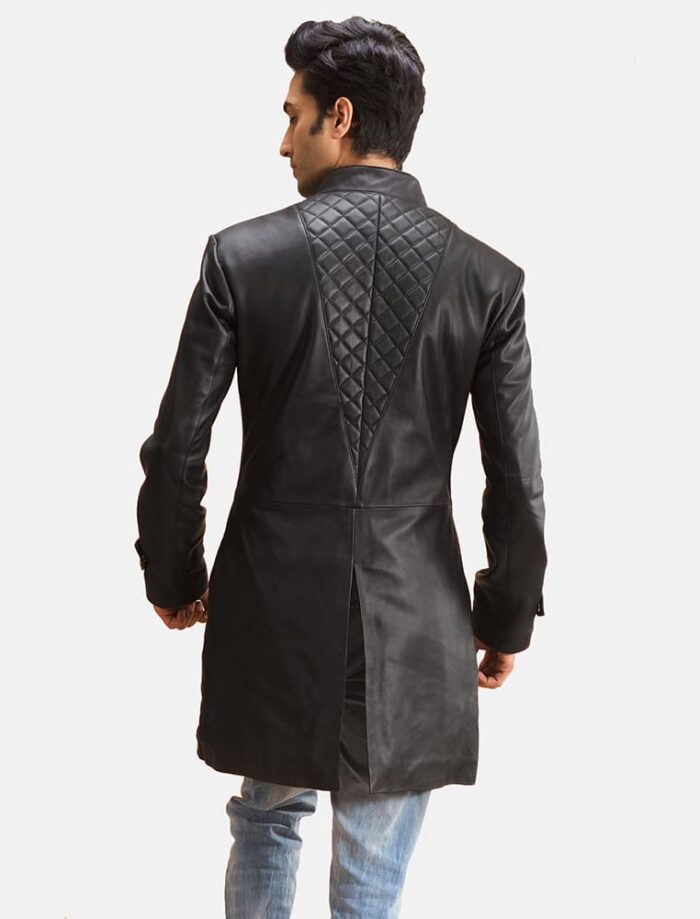 Magnus Quilted Black Leather Coat