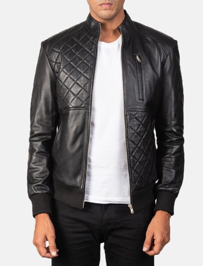 Morgan Black Leather Bomber Jacket