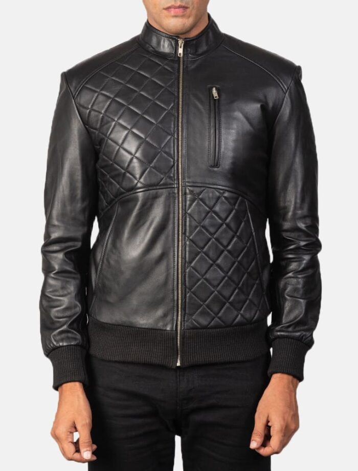 Morgan Black Leather Bomber Jacket