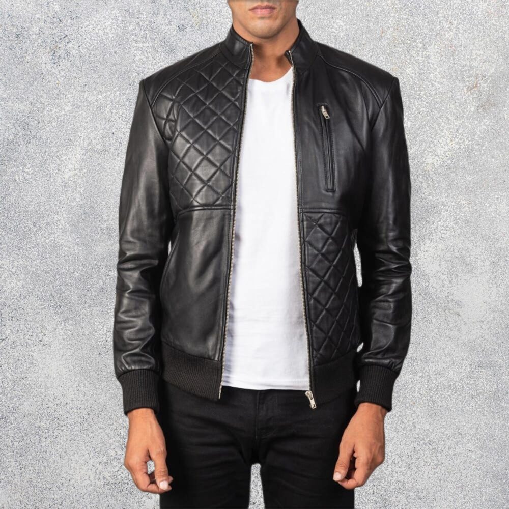 Morgan Black Leather Bomber Jacket