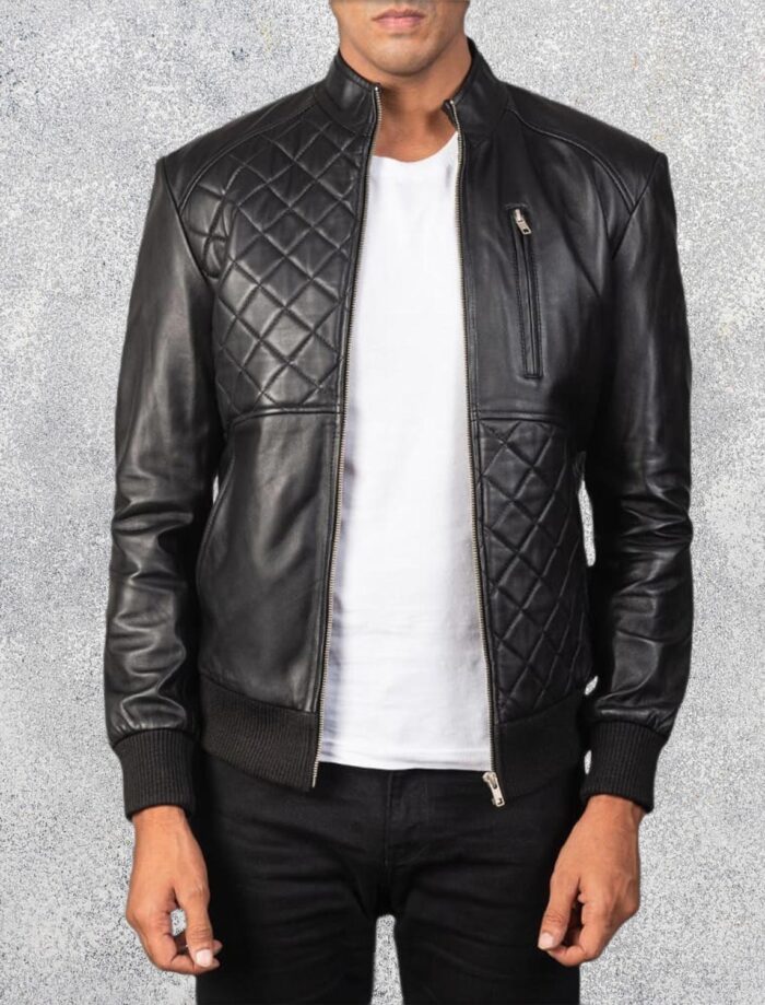 Morgan Black Leather Bomber Jacket