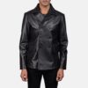 Bailey Black Leather Naval Peacoat