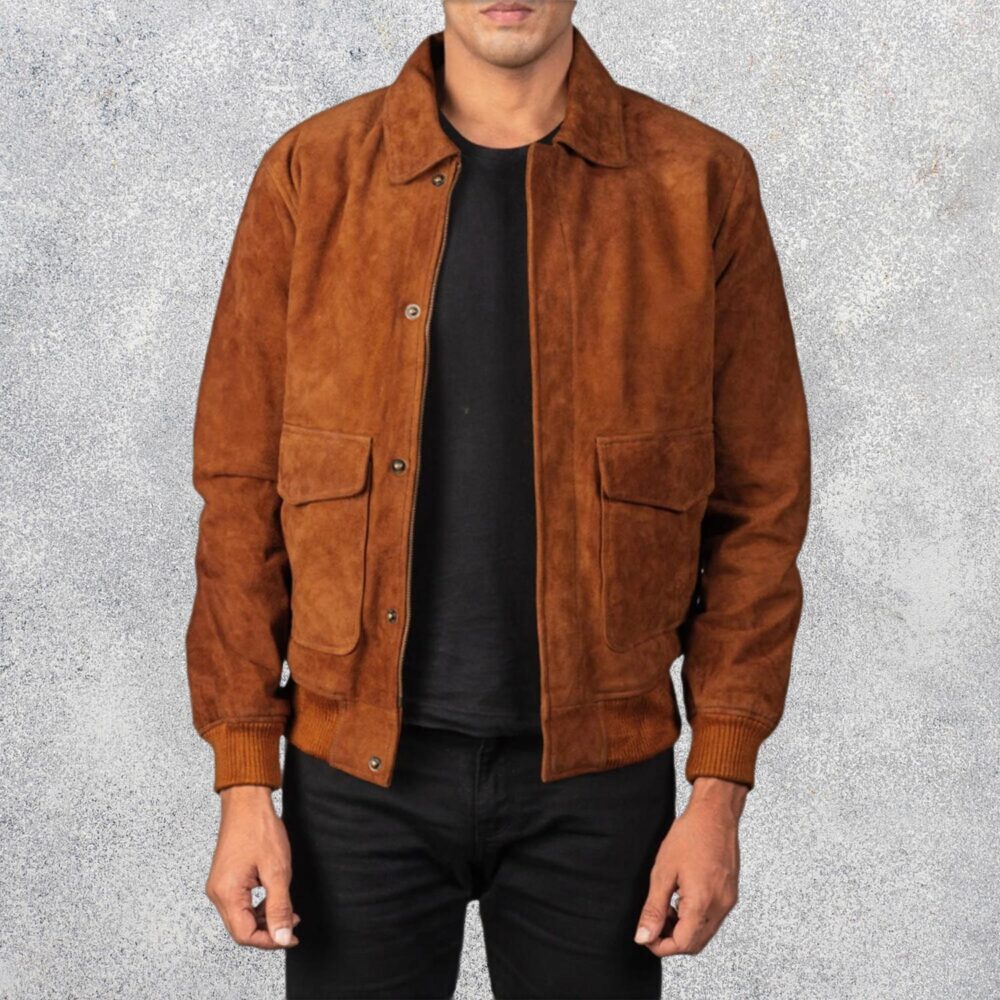 Oakridge Brown Suede A2 Bomber Jacket