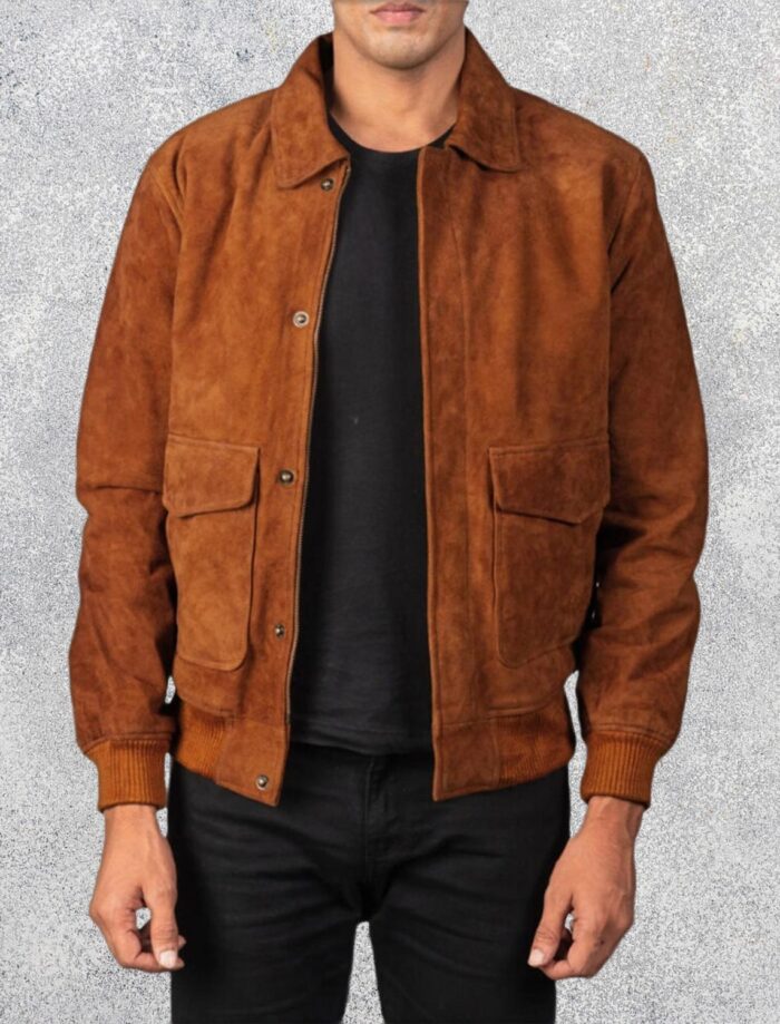 Oakridge Brown Suede A2 Bomber Jacket