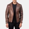 Ryder Brown Leather Biker Jacket