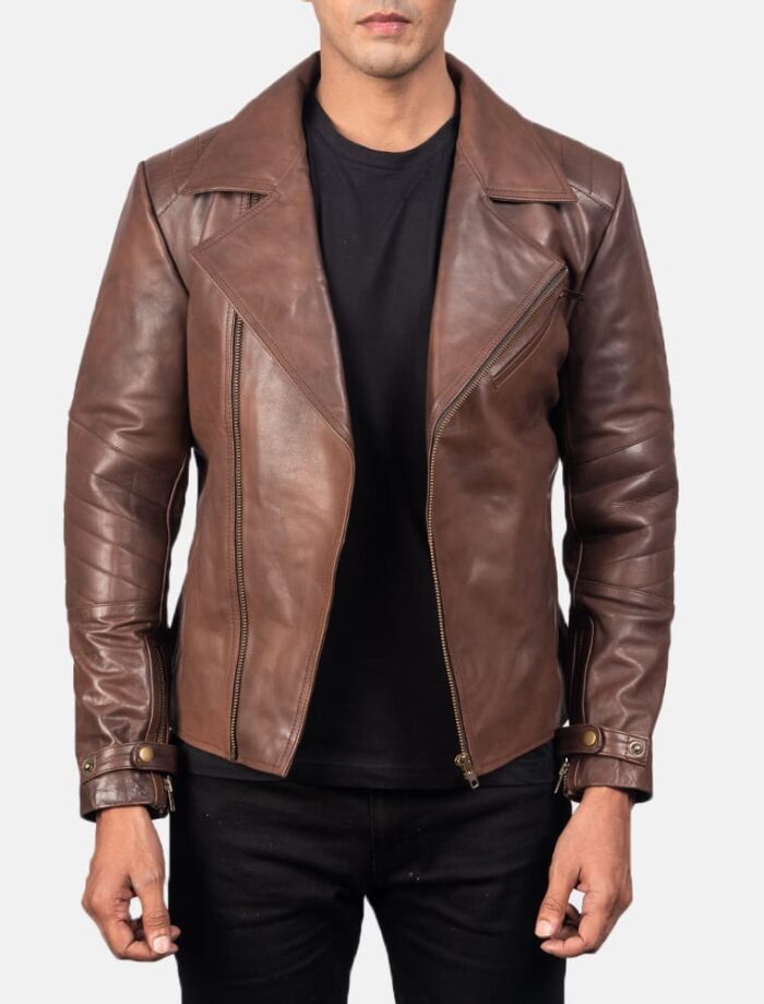 Ryder Brown Leather Biker Jacket