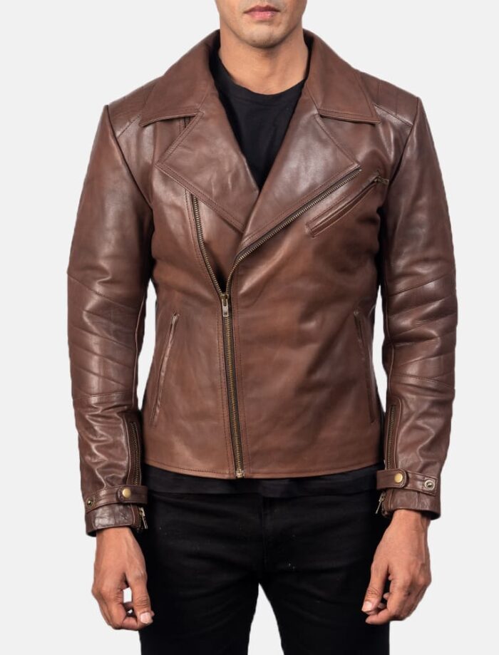 Ryder Brown Leather Biker Jacket