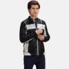 Rogue Silver Black Leather Biker Jacket