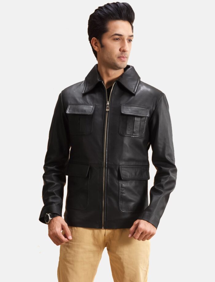 Raven Noir Men's Black Leather Jacket