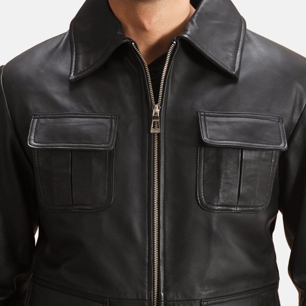 Raven Noir Men's Black Leather Jacket