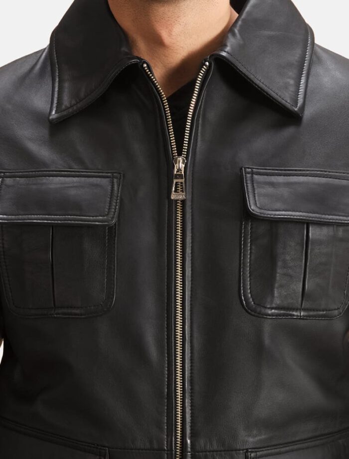 Raven Noir Men's Black Leather Jacket