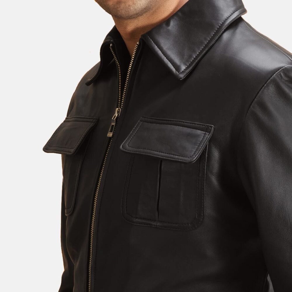 Raven Noir Men's Black Leather Jacket