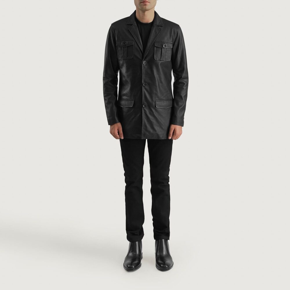 Royce Black Leather Blazer