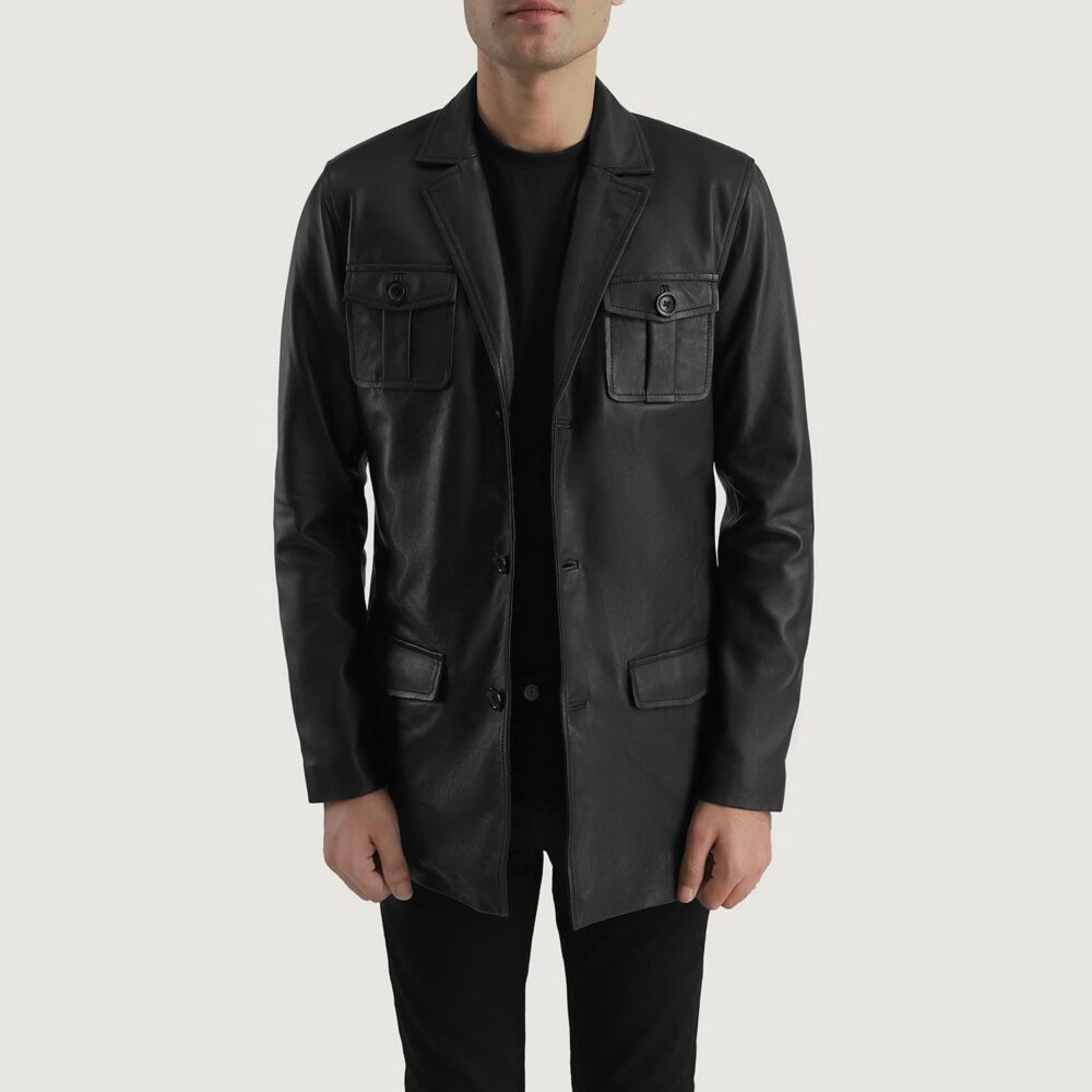 Royce Black Leather Blazer