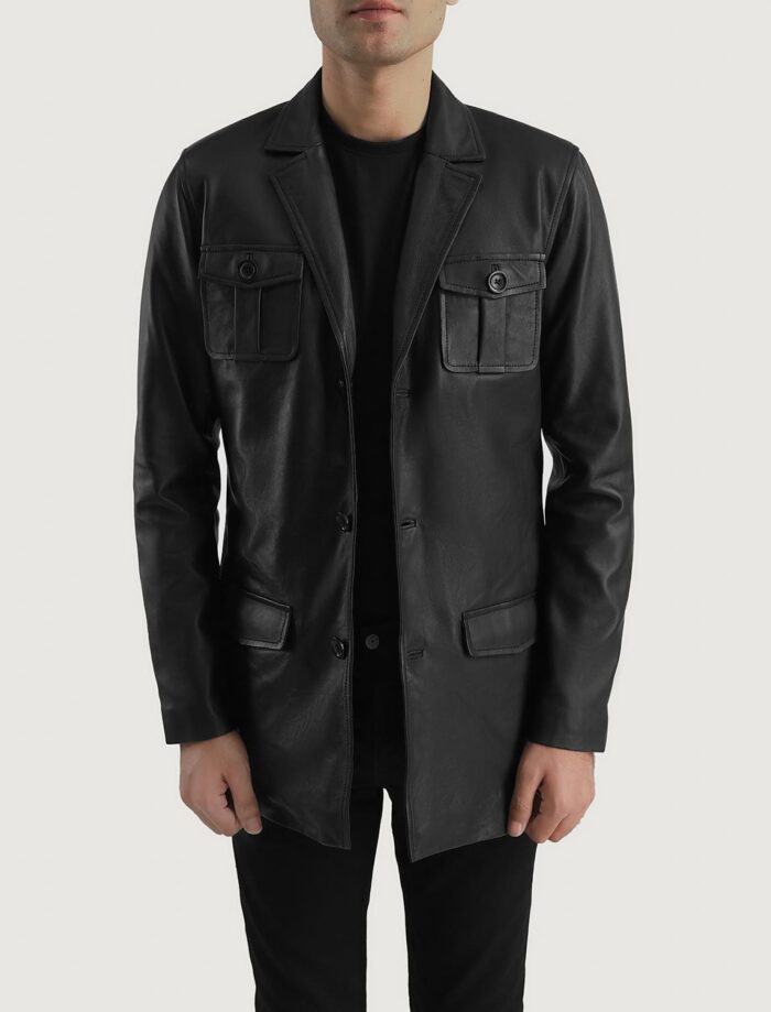 Royce Black Leather Blazer