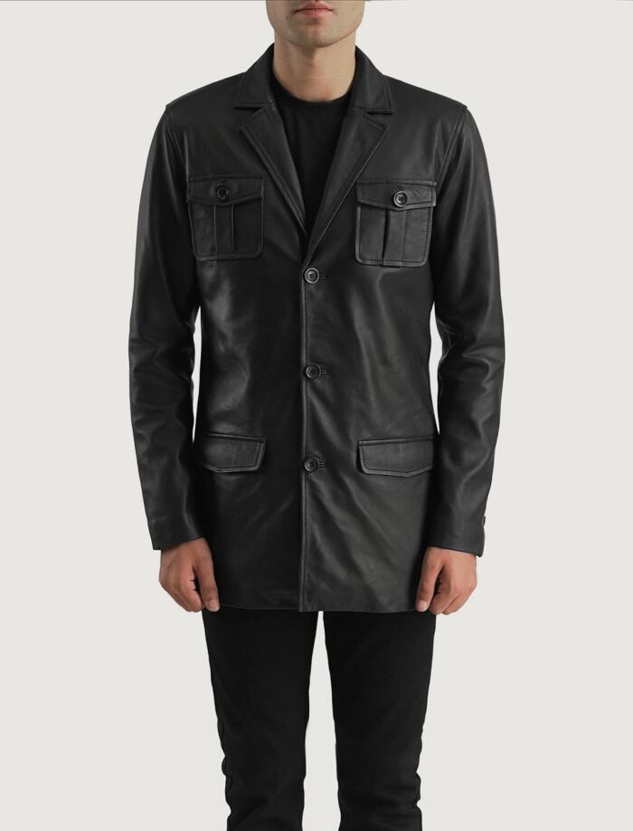 Royce Black Leather Blazer