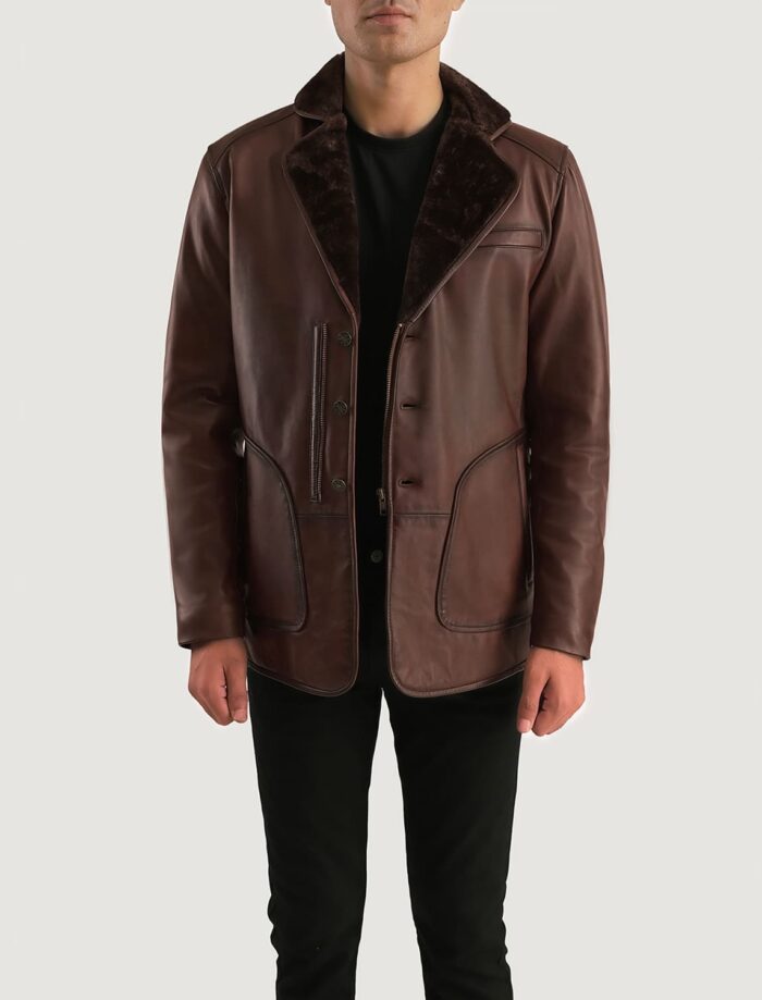 Montana Distressed Brown Men's Fur Leather Coat